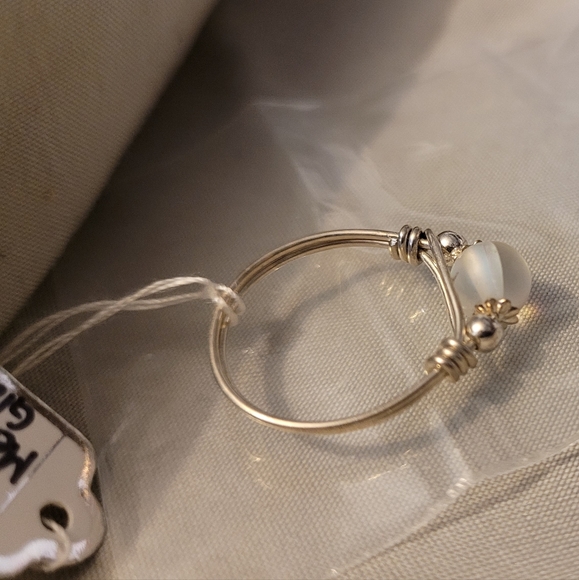 Handmade ladies mermaid glass .925 sterling silver ring - size 7.5 - Picture 3 of 6